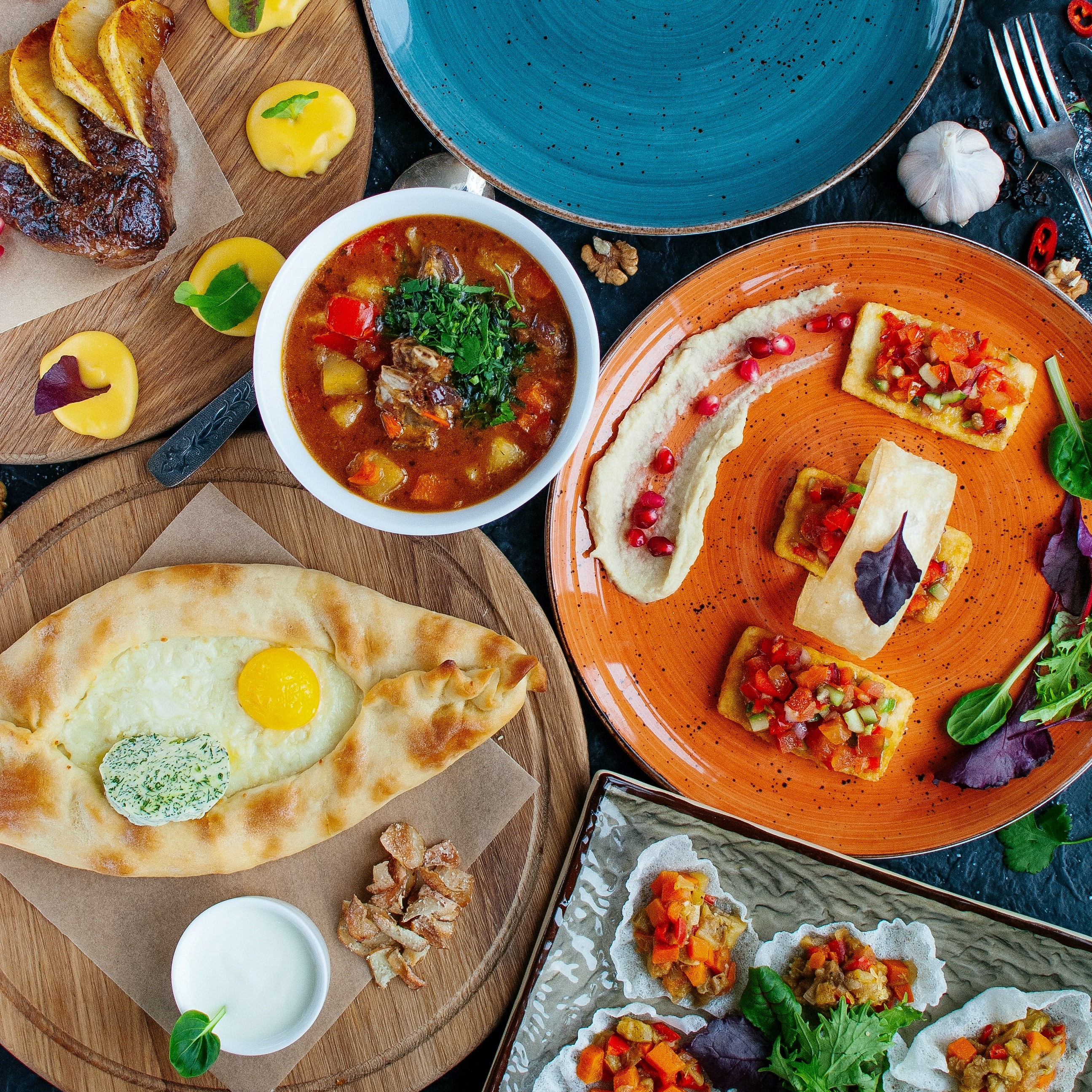 Photo of beautifully arranged food